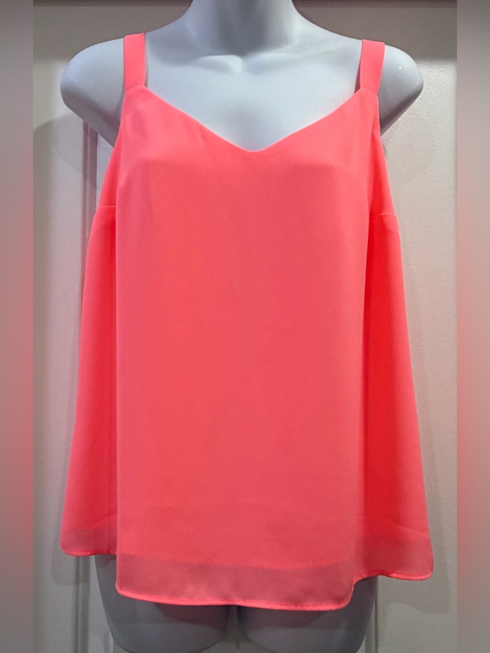 Lilly Pulitzer Nadia Coral V-Neck Cami Blouse Size XS